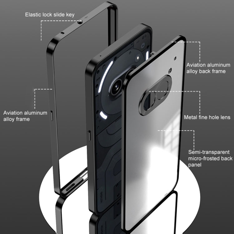 For Nothing Phone 2a Snap Buckle Metal Frame Frosted Phone Case(Grey) - Nothing Cases by buy2fix | Online Shopping UK | buy2fix