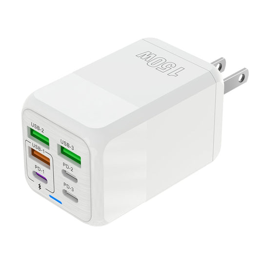 150W 3 x USB + 3 x USB-C / Type-C Multi-port Fast Charger, US Plug(White) - USB Charger by buy2fix | Online Shopping UK | buy2fix