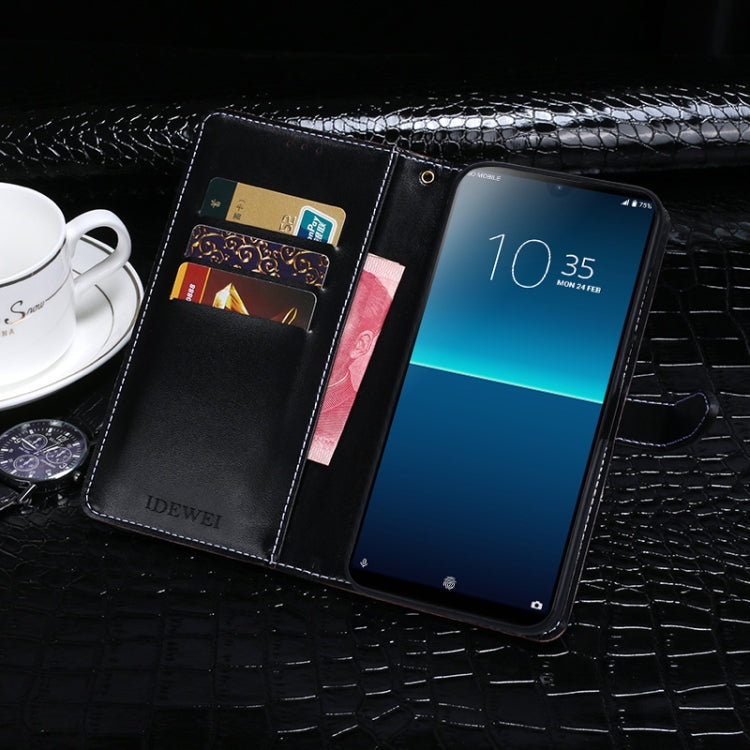 For Sony Xperia L4 idewei Crocodile Texture Horizontal Flip Leather Case with Holder & Card Slots & Wallet(Black) - Sony Cases by idewei | Online Shopping UK | buy2fix