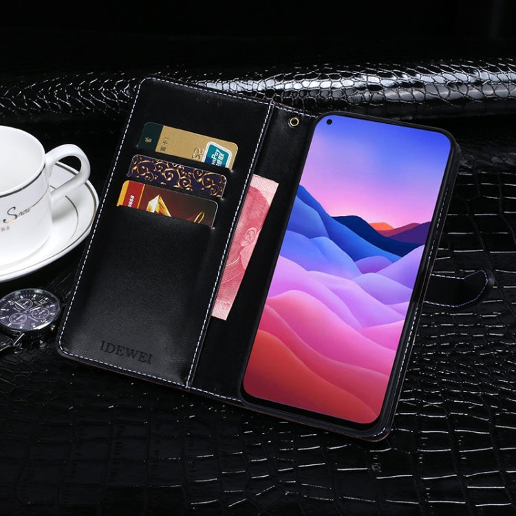 For ZTE Blade V 2020 idewei Crocodile Texture Horizontal Flip Leather Case with Holder & Card Slots & Wallet(Dark Blue) - ZTE Cases by idewei | Online Shopping UK | buy2fix