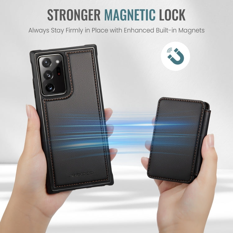For Samsung Galaxy Note20 Ultra JEEHOOD J05 Business Magnetic Style RFID Leather Phone Case(Black) - Galaxy Phone Cases by JEEHOOD | Online Shopping UK | buy2fix
