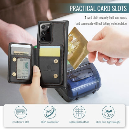 For Samsung Galaxy Note20 Ultra JEEHOOD J05 Business Magnetic Style RFID Leather Phone Case(Black) - Galaxy Phone Cases by JEEHOOD | Online Shopping UK | buy2fix