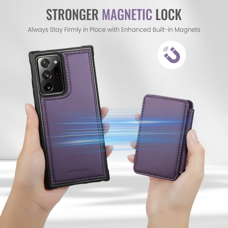 For Samsung Galaxy Note20 Ultra JEEHOOD J05 Business Magnetic Style RFID Leather Phone Case(Purple) - Galaxy Phone Cases by JEEHOOD | Online Shopping UK | buy2fix