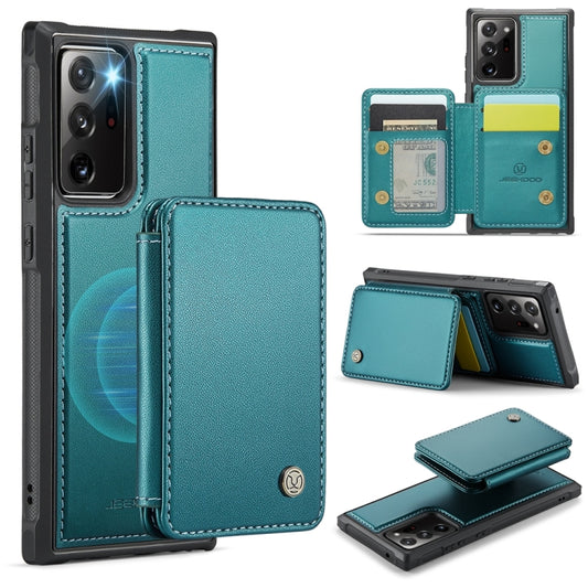 For Samsung Galaxy Note20 Ultra JEEHOOD J05 Business Magnetic Style RFID Leather Phone Case(Blue Green) - Galaxy Phone Cases by JEEHOOD | Online Shopping UK | buy2fix