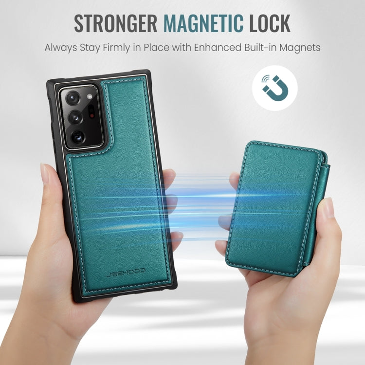 For Samsung Galaxy Note20 Ultra JEEHOOD J05 Business Magnetic Style RFID Leather Phone Case(Blue Green) - Galaxy Phone Cases by JEEHOOD | Online Shopping UK | buy2fix
