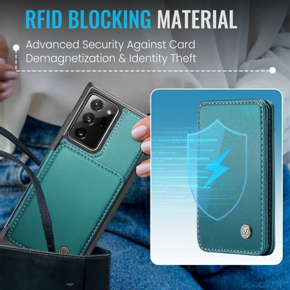 For Samsung Galaxy Note20 Ultra JEEHOOD J05 Business Magnetic Style RFID Leather Phone Case(Blue Green) - Galaxy Phone Cases by JEEHOOD | Online Shopping UK | buy2fix