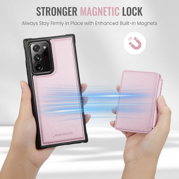 For Samsung Galaxy Note20 Ultra JEEHOOD J05 Business Magnetic Style RFID Leather Phone Case(Pink) - Galaxy Phone Cases by JEEHOOD | Online Shopping UK | buy2fix