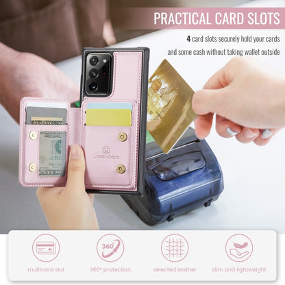 For Samsung Galaxy Note20 Ultra JEEHOOD J05 Business Magnetic Style RFID Leather Phone Case(Pink) - Galaxy Phone Cases by JEEHOOD | Online Shopping UK | buy2fix