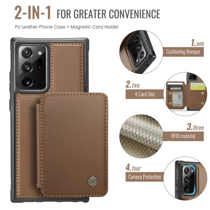 For Samsung Galaxy Note20 Ultra JEEHOOD J05 Business Magnetic Style RFID Leather Phone Case(Brown) - Galaxy Phone Cases by JEEHOOD | Online Shopping UK | buy2fix