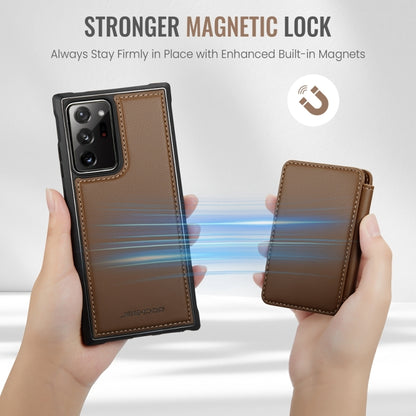 For Samsung Galaxy Note20 Ultra JEEHOOD J05 Business Magnetic Style RFID Leather Phone Case(Brown) - Galaxy Phone Cases by JEEHOOD | Online Shopping UK | buy2fix