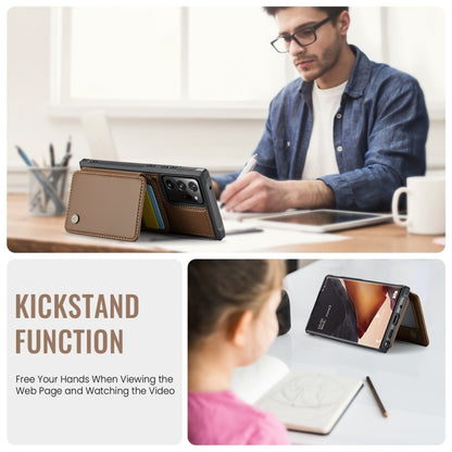 For Samsung Galaxy Note20 Ultra JEEHOOD J05 Business Magnetic Style RFID Leather Phone Case(Brown) - Galaxy Phone Cases by JEEHOOD | Online Shopping UK | buy2fix