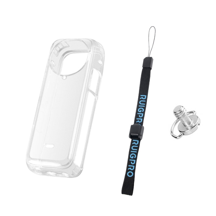 For Insta360 X4 Clear 1.5mm Soft TPU Protective Case With Hand Strap(Transperant) - Case & Bags by buy2fix | Online Shopping UK | buy2fix