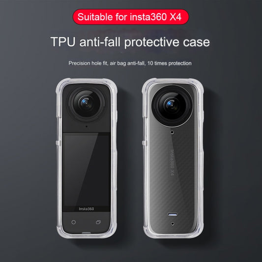 For Insta360 X4 Clear 1.5mm Soft TPU Protective Case Single Cover(Transperant) by buy2fix
