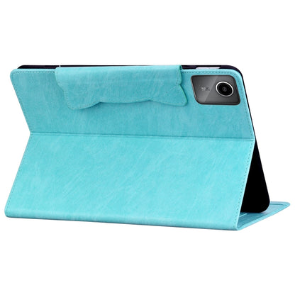 For Lenovo Xiaoxin Pad M11 2024 Cat Buckle Leather Tablet Case(Sky Blue) - Lenovo by buy2fix | Online Shopping UK | buy2fix