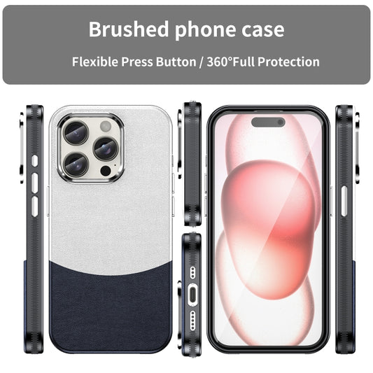 For iPhone 16 Pro Leather Texture MagSafe Magnetic TPU + PC Phone Case(Dark Blue) by buy2fix