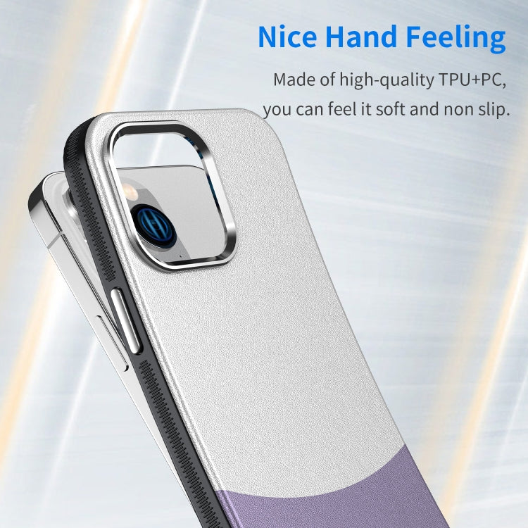 For iPhone 16 Pro Leather Texture MagSafe Magnetic TPU + PC Phone Case(Light Purple) - iPhone 16 Pro Cases by buy2fix | Online Shopping UK | buy2fix