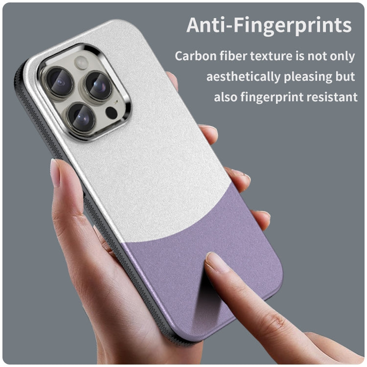 For iPhone 16 Pro Leather Texture MagSafe Magnetic TPU + PC Phone Case(Light Purple) - iPhone 16 Pro Cases by buy2fix | Online Shopping UK | buy2fix