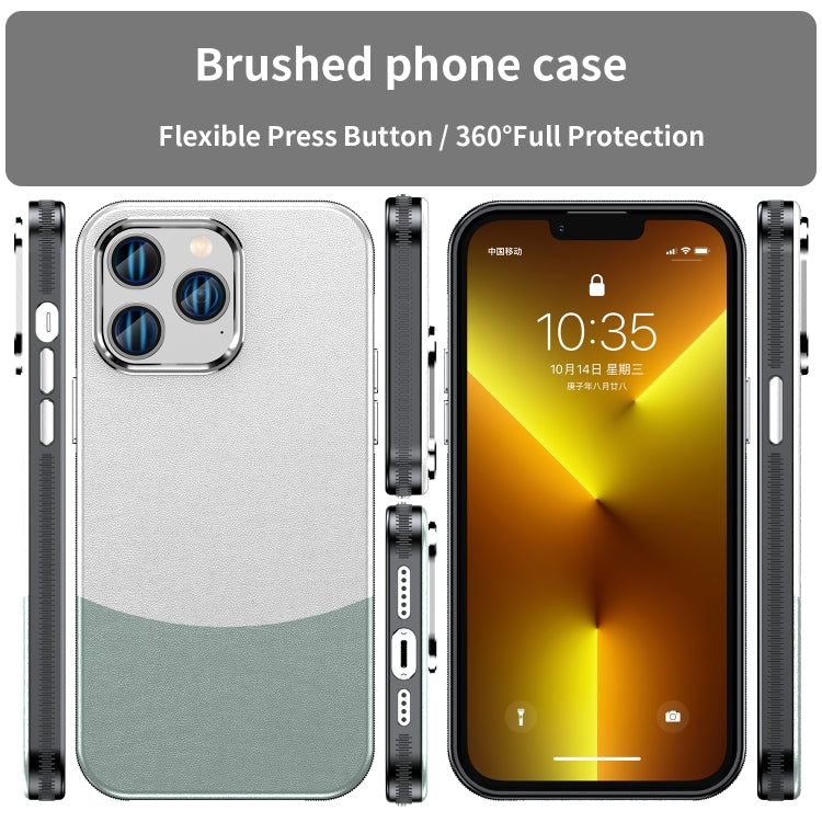 For iPhone 14 Pro Max Leather Texture MagSafe Magnetic TPU + PC Phone Case(Cyan) - iPhone 14 Pro Max Cases by buy2fix | Online Shopping UK | buy2fix