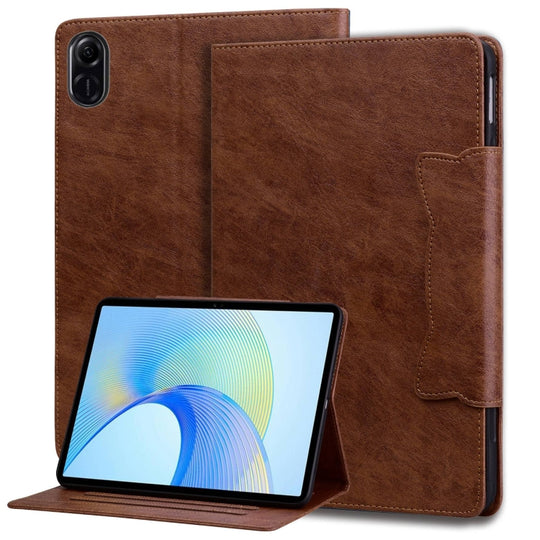For Honor Pad X10 / X8a / X8b Cat Buckle Leather Tablet Case(Brown)