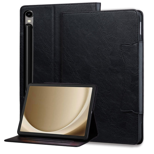 For Samsung Galaxy Tab S9 FE / S9 / S8 Cat Buckle Leather Smart Tablet Case(Black)