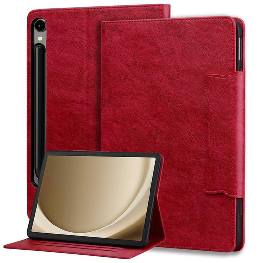 For Samsung Galaxy Tab S10 FE+ Cat Buckle Leather Tablet Case(Red) - Galaxy Tab S10 FE+ by buy2fix | Online Shopping UK | buy2fix