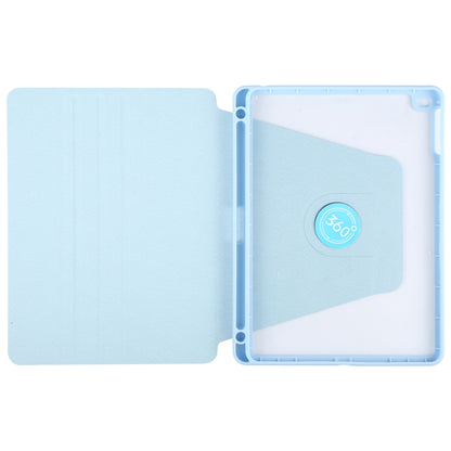 For iPad 9.7 2018 & 2017 / Air / Air2 GEBEI Acrylic TPU 3-folding Rotating Smart Tablet Leather Case withh Pen Slot(Sky Blue) by GEBEI