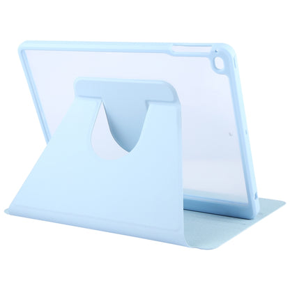 For iPad 9.7 2018 & 2017 / Air / Air2 GEBEI Acrylic TPU 3-folding Rotating Smart Tablet Leather Case withh Pen Slot(Sky Blue) by GEBEI