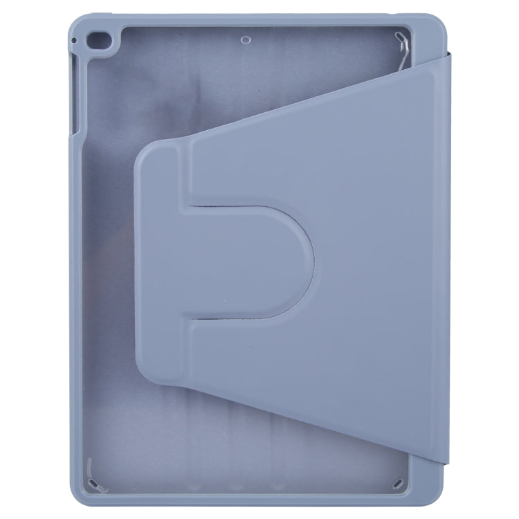 For iPad 9.7 2018 & 2017 / Air / Air2 GEBEI Acrylic TPU 3-folding Rotating Smart Tablet Leather Case withh Pen Slot(Light Purple) by GEBEI