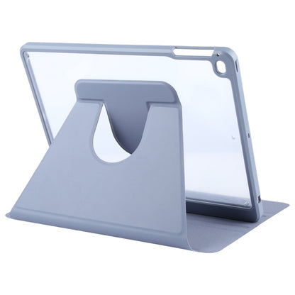 For iPad 9.7 2018 & 2017 / Air / Air2 GEBEI Acrylic TPU 3-folding Rotating Smart Tablet Leather Case withh Pen Slot(Light Purple) by GEBEI