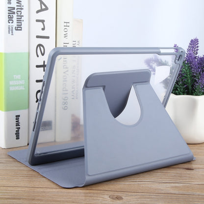 For iPad 9.7 2018 & 2017 / Air / Air2 GEBEI Acrylic TPU 3-folding Rotating Smart Tablet Leather Case withh Pen Slot(Light Purple) by GEBEI