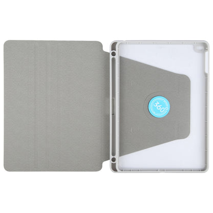 For iPad 9.7 2018 & 2017 / Air / Air2 GEBEI Acrylic TPU 3-folding Rotating Smart Tablet Leather Case withh Pen Slot(Grey) by GEBEI