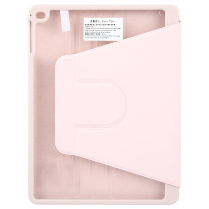For iPad 9.7 2018 & 2017 / Air / Air2 GEBEI Acrylic TPU 3-folding Rotating Smart Tablet Leather Case withh Pen Slot(Pink) by GEBEI