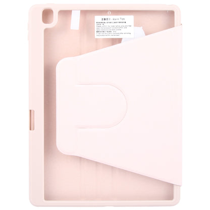For iPad 10.2 2021 / 2020 / 2019 / Air 3 GEBEI Acrylic TPU 3-folding Rotating Smart Tablet Leather Case withh Pen Slot(Pink) by GEBEI