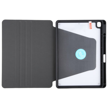 For iPad 10.2 2021 / 2020 / 2019 / Air 3 GEBEI Acrylic TPU 3-folding Rotating Smart Tablet Leather Case withh Pen Slot(Black) by GEBEI