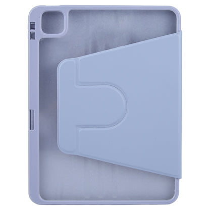 For iPad Pro 11 2022 / 2021 / 2020 GEBEI Acrylic TPU 3-folding Rotating Smart Tablet Leather Case withh Pen Slot(Light Purple) by GEBEI