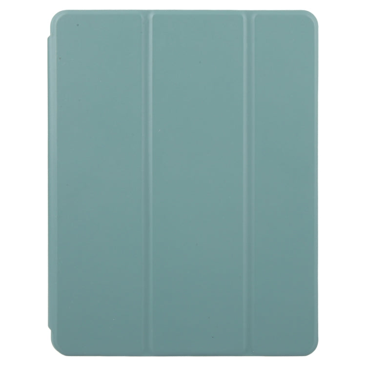 For iPad Pro 12.9 2022 / 2021 / 2020 GEBEI Acrylic TPU 3-folding Rotating Smart Tablet Leather Case withh Pen Slot(Dark Green) by GEBEI
