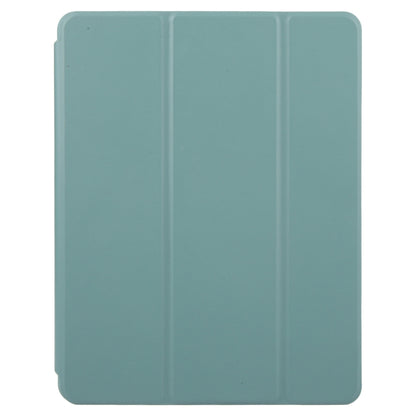 For iPad Pro 12.9 2022 / 2021 / 2020 GEBEI Acrylic TPU 3-folding Rotating Smart Tablet Leather Case withh Pen Slot(Dark Green) by GEBEI