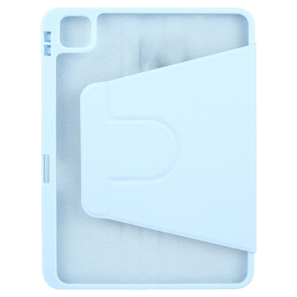 For iPad Pro 12.9 2022 / 2021 / 2020 GEBEI Acrylic TPU 3-folding Rotating Smart Tablet Leather Case withh Pen Slot(Sky Blue) by GEBEI