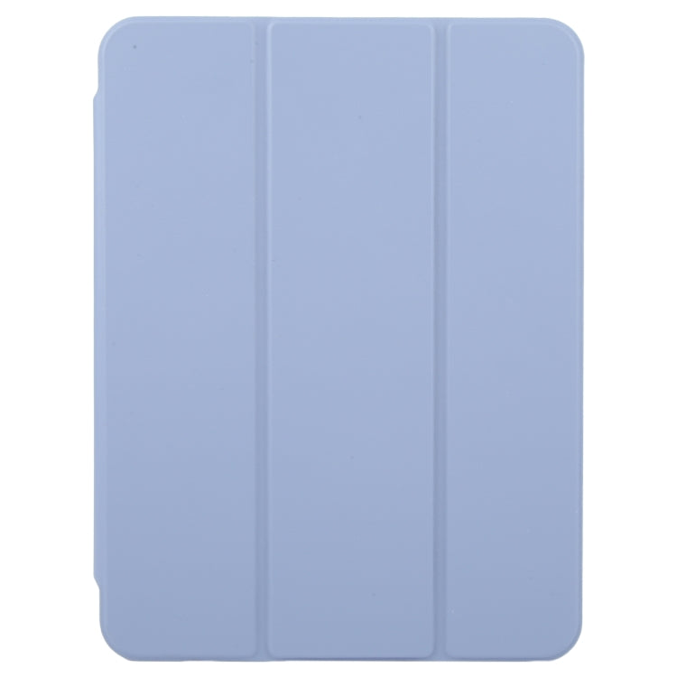 For iPad Pro 12.9 2022 / 2021 / 2020 GEBEI Acrylic TPU 3-folding Rotating Smart Tablet Leather Case withh Pen Slot(Light Purple) by GEBEI