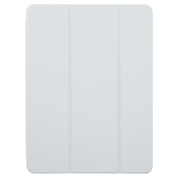 For iPad Pro 12.9 2022 / 2021 / 2020 GEBEI Acrylic TPU 3-folding Rotating Smart Tablet Leather Case withh Pen Slot(Grey) by GEBEI