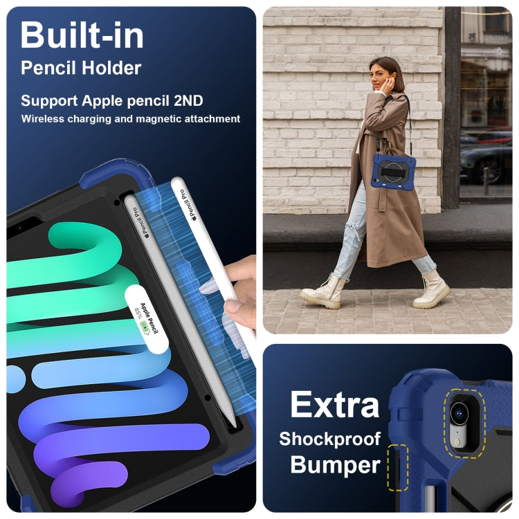 For iPad mini 2024 / mini 6 Contrast Color Robot Silicone Hybrid PC Tablet Case(Navy Black) - iPad mini 2024 Cases by buy2fix | Online Shopping UK | buy2fix