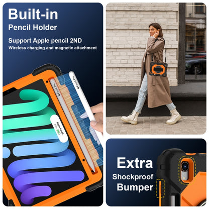 For iPad mini 2024 / mini 6 Contrast Color Robot Silicone Hybrid PC Tablet Case(Black Orange) - iPad mini 2024 Cases by buy2fix | Online Shopping UK | buy2fix