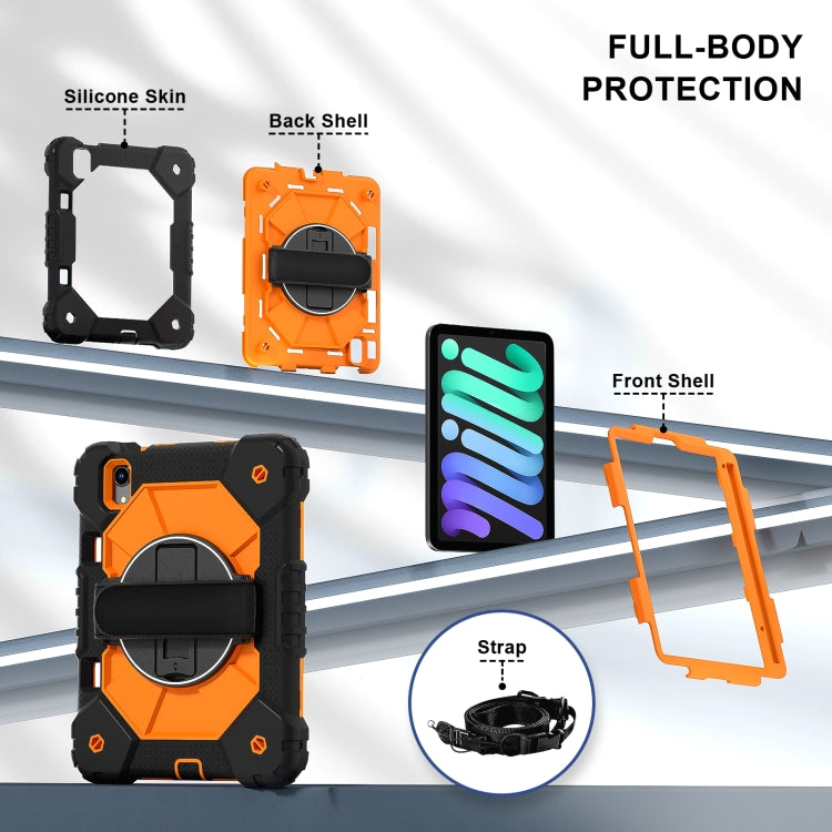 For iPad mini 2024 / mini 6 Contrast Color Robot Silicone Hybrid PC Tablet Case(Black Orange) - iPad mini 2024 Cases by buy2fix | Online Shopping UK | buy2fix