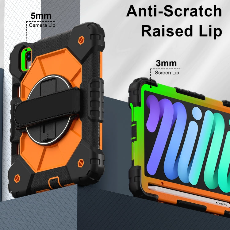 For iPad mini 2024 / mini 6 Contrast Color Robot Silicone Hybrid PC Tablet Case(Black Orange) - iPad mini 2024 Cases by buy2fix | Online Shopping UK | buy2fix