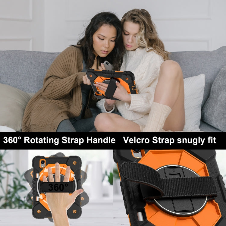 For iPad mini 2024 / mini 6 Contrast Color Robot Silicone Hybrid PC Tablet Case(Black Orange) - iPad mini 2024 Cases by buy2fix | Online Shopping UK | buy2fix