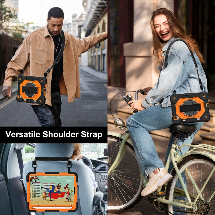 For iPad mini 2024 / mini 6 Contrast Color Robot Silicone Hybrid PC Tablet Case(Black Orange) - iPad mini 2024 Cases by buy2fix | Online Shopping UK | buy2fix