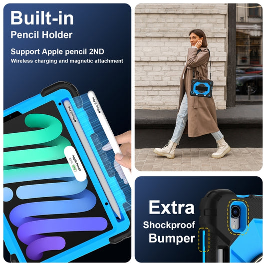 For iPad mini 2024 / mini 6 Contrast Color Robot Silicone Hybrid PC Tablet Case(Black Blue) - iPad mini 2024 Cases by buy2fix | Online Shopping UK | buy2fix