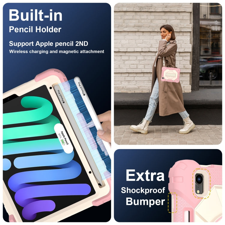 For iPad mini 2024 / mini 6 Contrast Color Robot Silicone Hybrid PC Tablet Case(Rose Gold Beige) - iPad mini 2024 Cases by buy2fix | Online Shopping UK | buy2fix