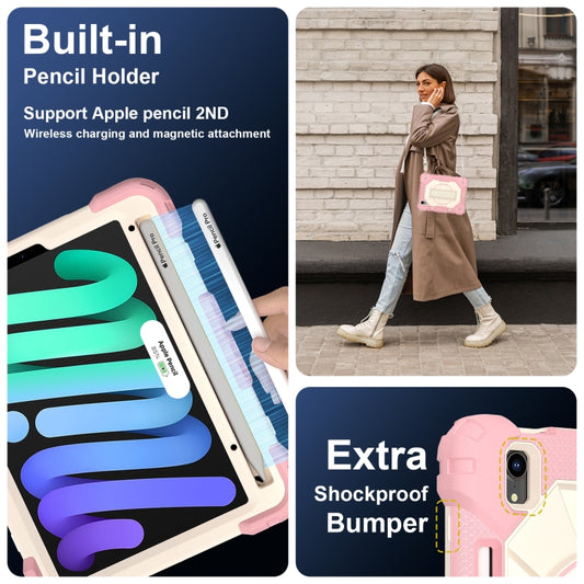 For iPad mini 2024 / mini 6 Contrast Color Robot Silicone Hybrid PC Tablet Case(Rose Gold Beige) - iPad mini 2024 Cases by buy2fix | Online Shopping UK | buy2fix