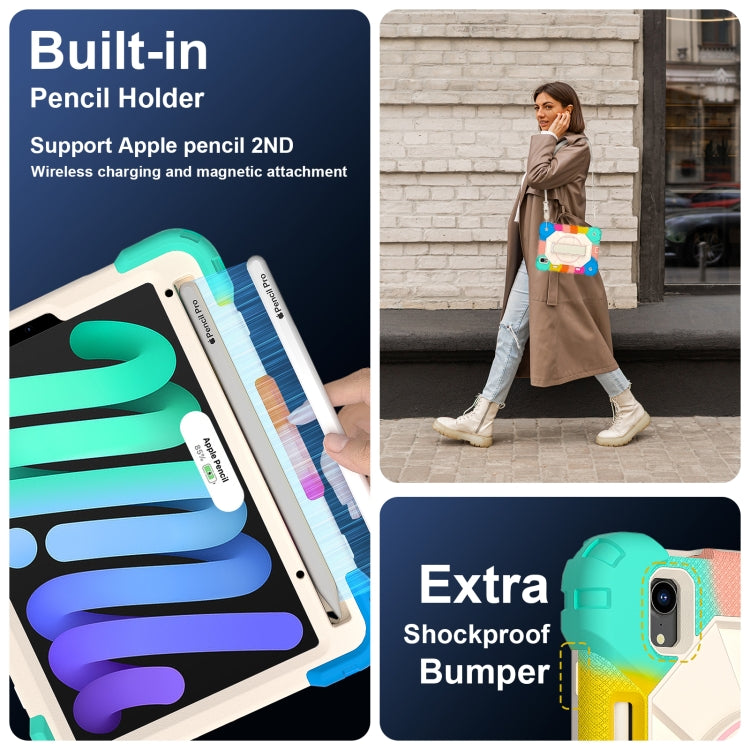 For iPad mini 2024 / mini 6 Contrast Color Robot Silicone Hybrid PC Tablet Case(Colorful Blue) - iPad mini 2024 Cases by buy2fix | Online Shopping UK | buy2fix